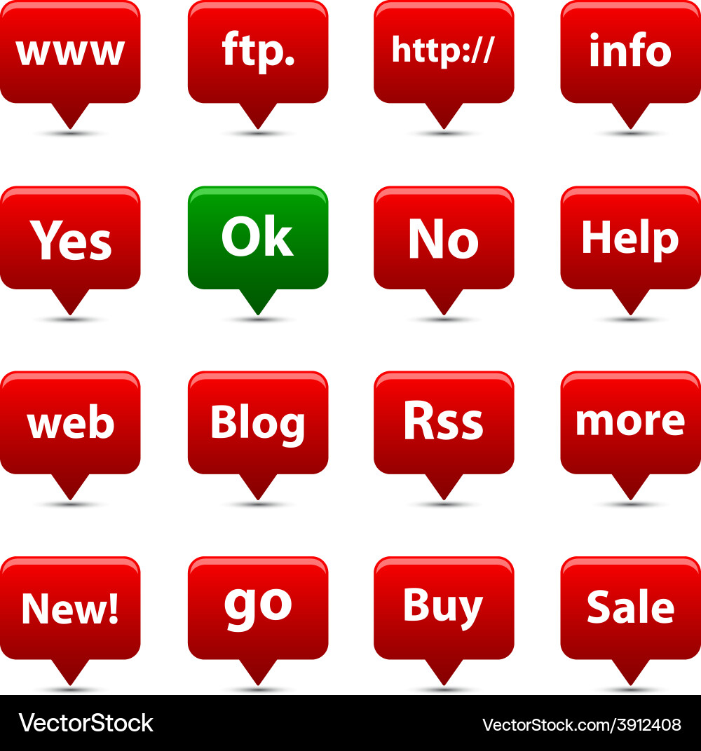 Internet buttons Vector Image