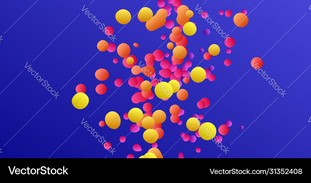 Many flying spheres different sizes in empty Many flying spheres different sizes in empty vector image