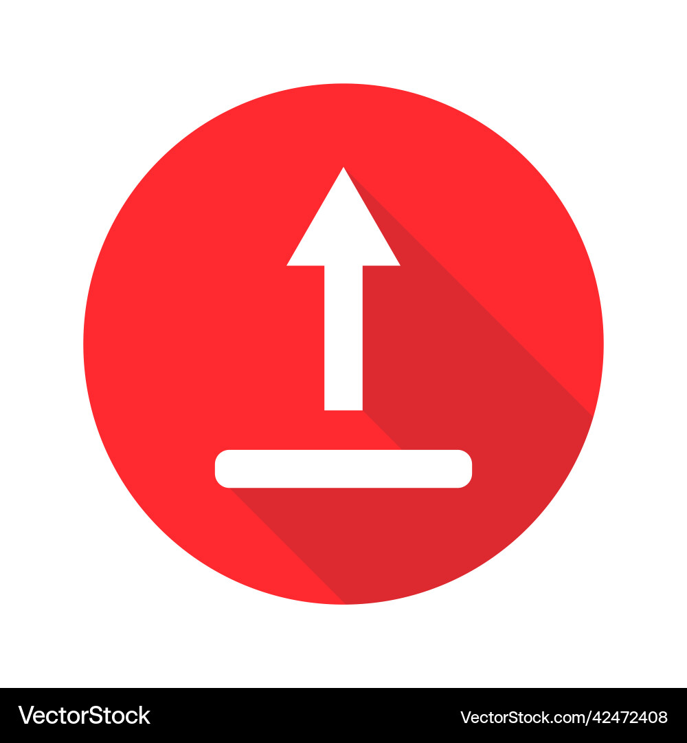 Modern red upload icon Modern red upload icon Vector Image