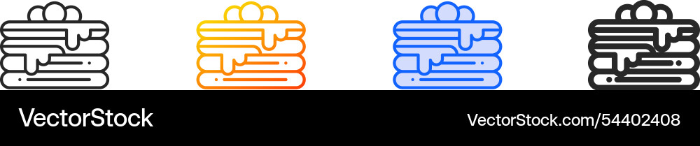 Pancake iconthin linear gradient blue stroke Vector Image