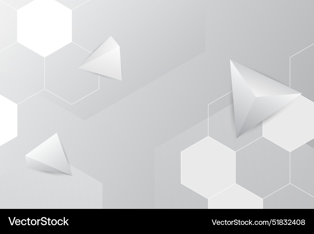 Peaceful backdrop with hexagons and 3d triangles Vector Image
