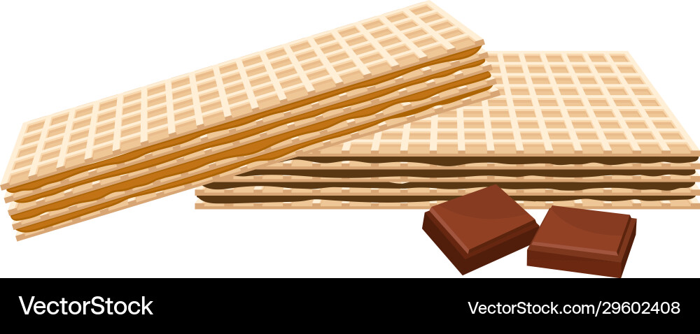 Rectangular chocolate wafers with textured surface Rectangular chocolate wafers with textured surface Vector Image