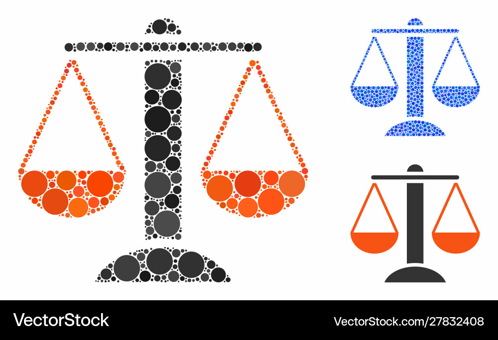 Scales composition icon spheric items Scales composition icon spheric items vector image