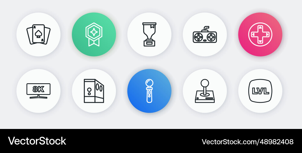 Set line vr controller game or joystick Vector Image