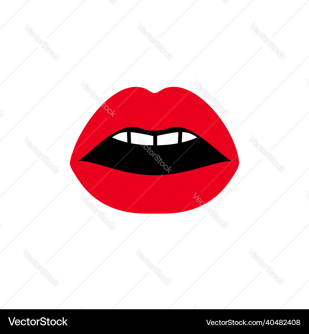 Sexy woman red lips female open beauty mouth Sexy woman red lips female open beauty mouth vector image