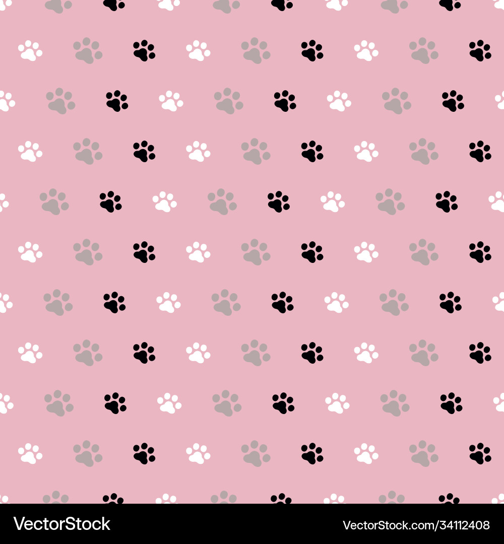 Simple seamless pattern with paw prints Vector Image