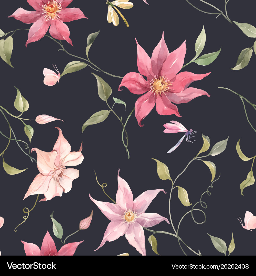 Watercolor floral pattern Watercolor floral pattern Vector Image