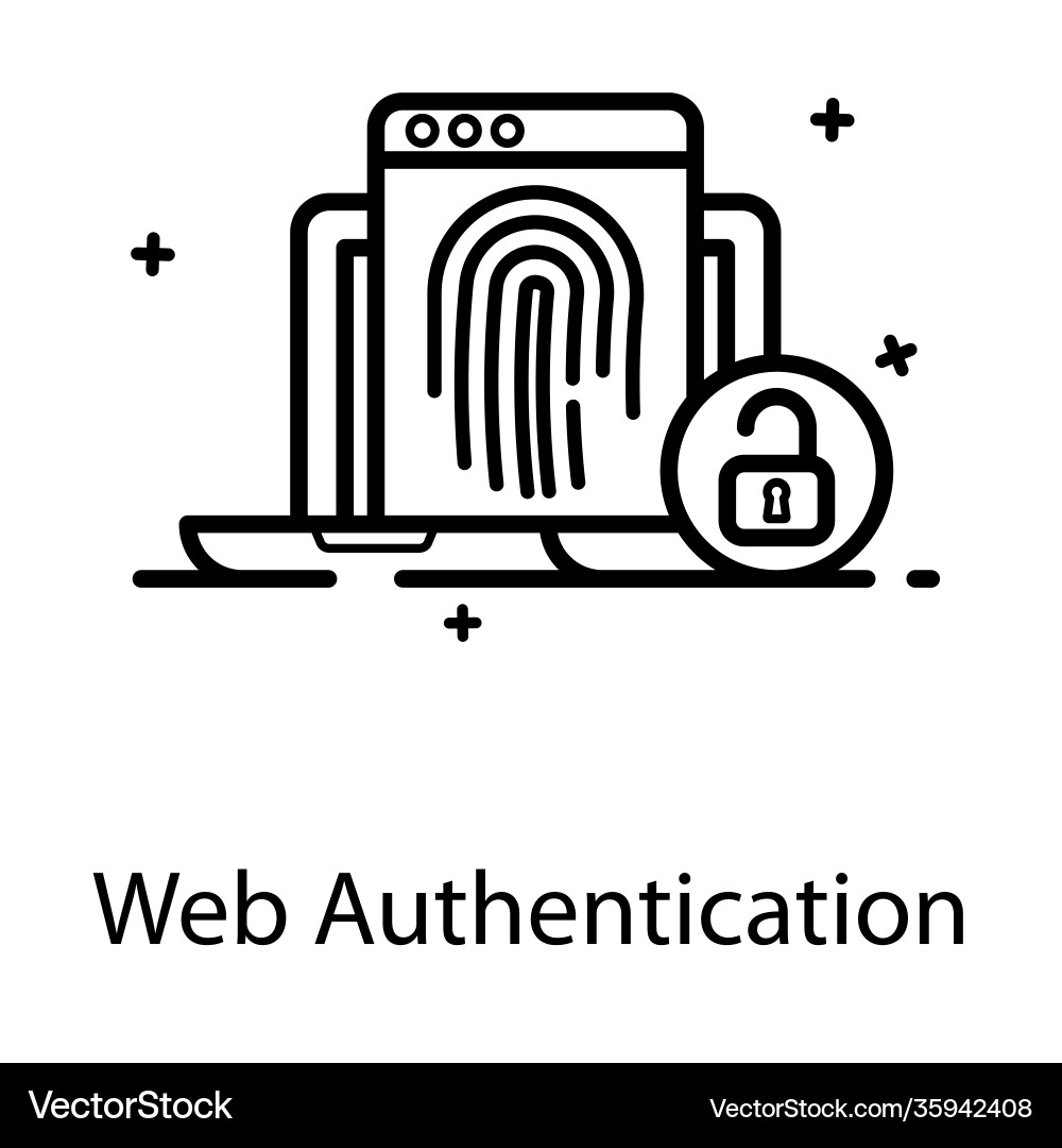 Web authentication Vector Image