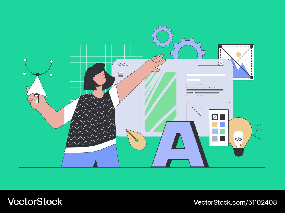 Web designing concept in modern flat design Web designing concept in modern flat design vector image