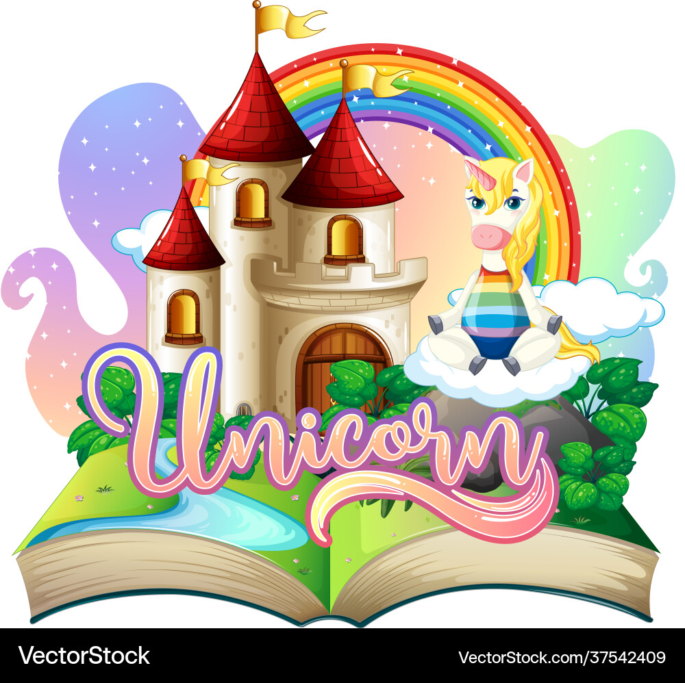 3d pop up book with fairy tale theme vector image