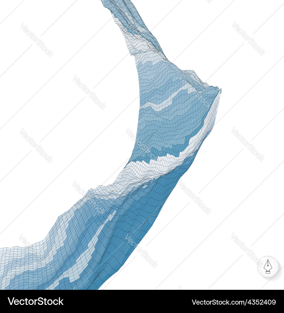 Abstract background with waves mosaic 3d vector image