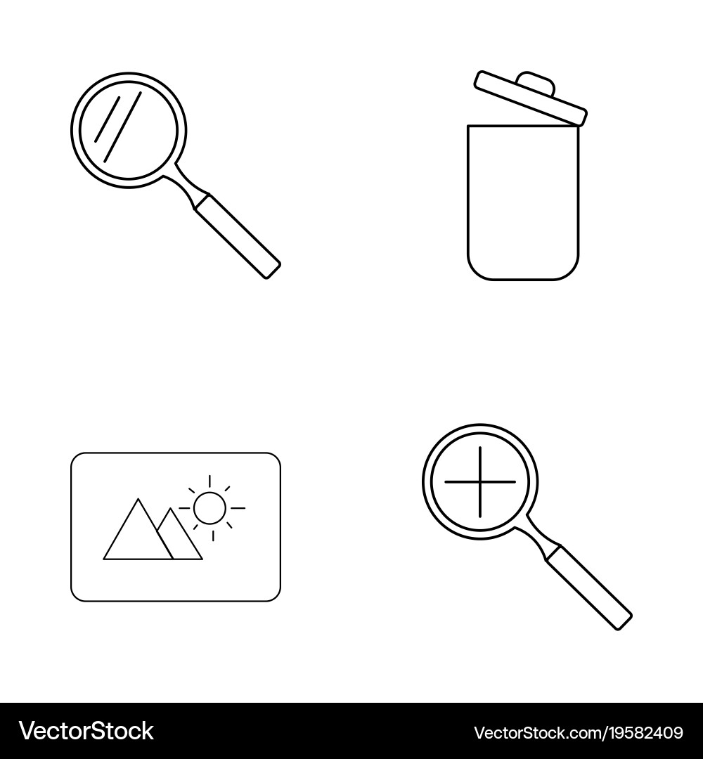 Basic elements outline icons set linear icon vector image