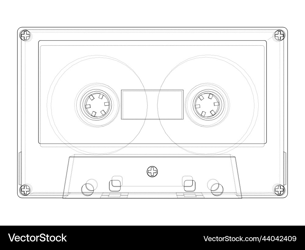 Cassette tape rendering of 3d Cassette tape rendering of 3d Vector Image