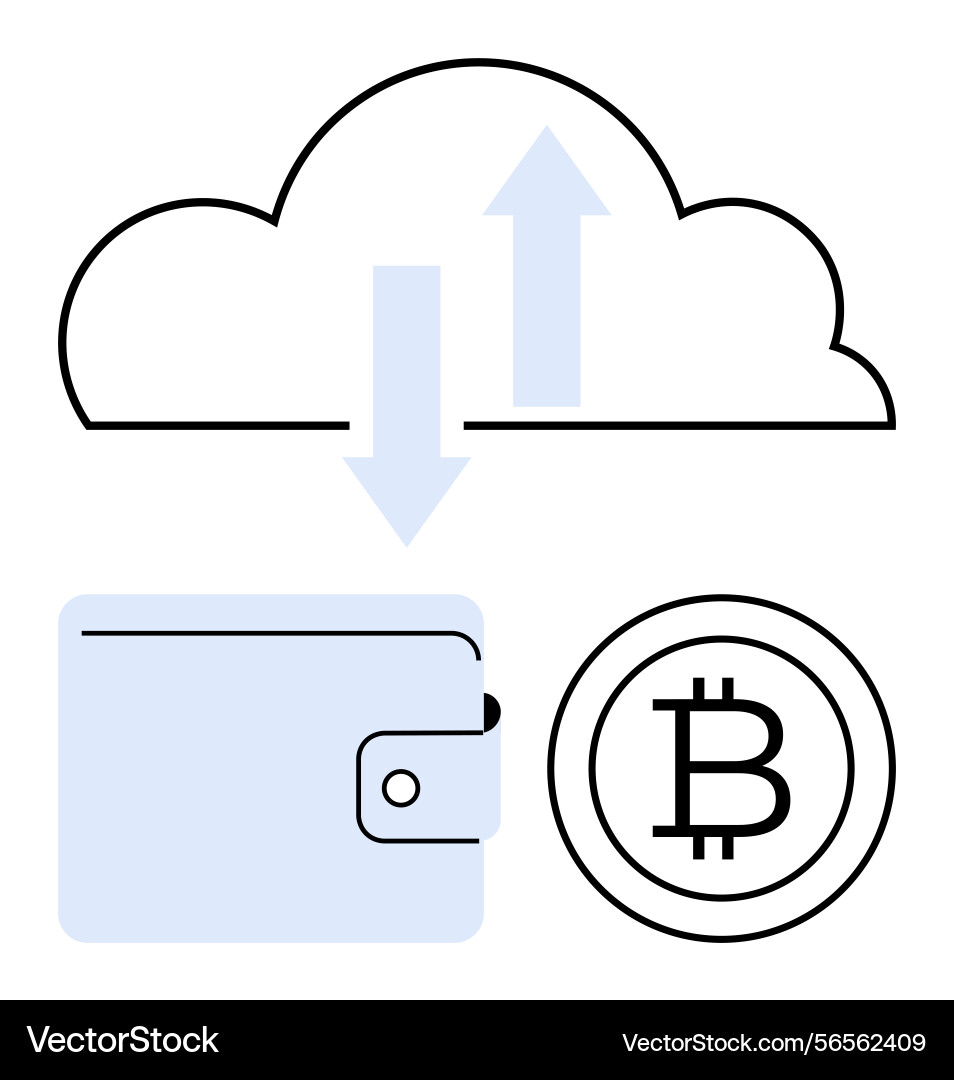 Cloud synchronization for cryptocurrency wallets vector image