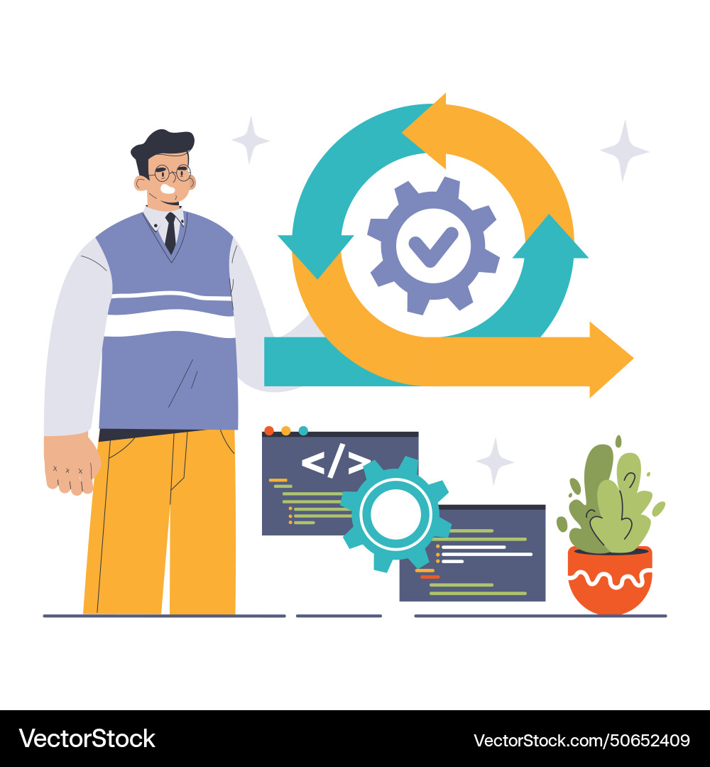 Devops software development methodology Devops software development methodology vector image