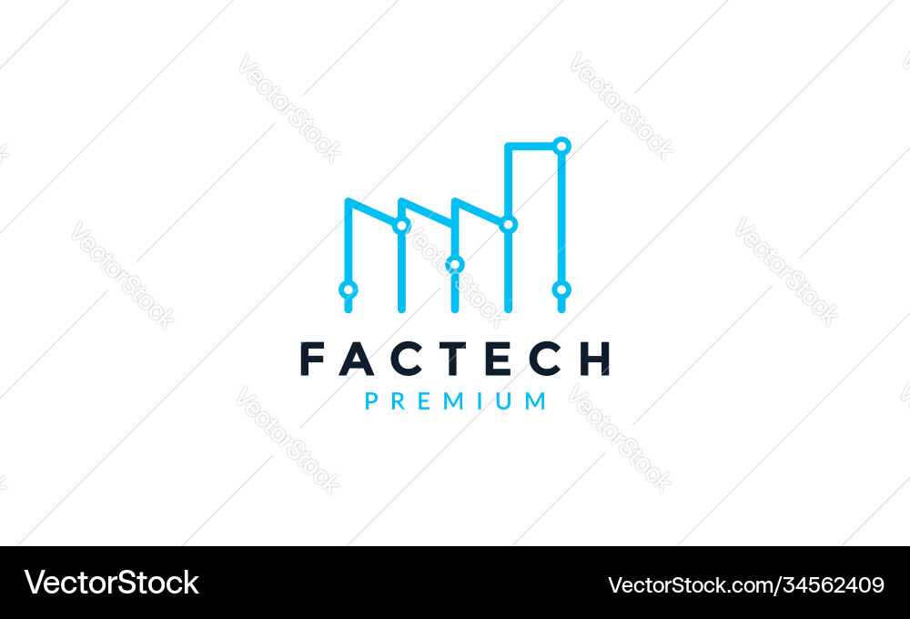 Factory line outline connect building Vector Image