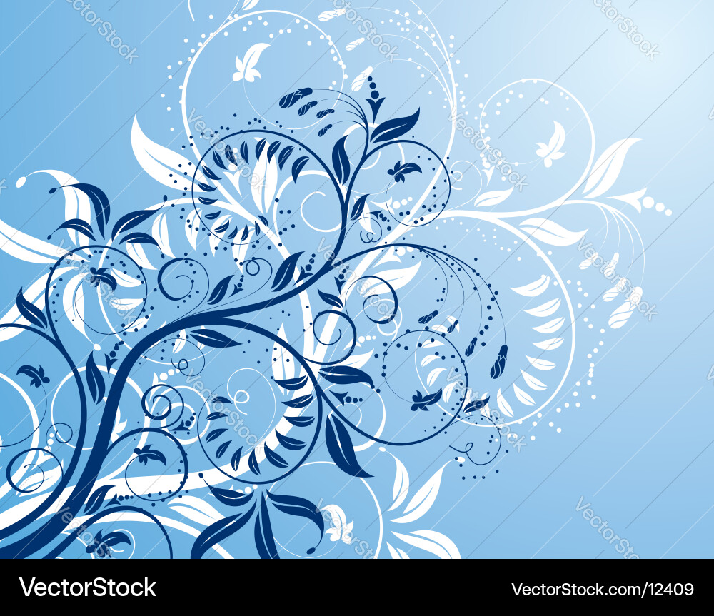 Floral Background with Delicate Blooms Vector Image