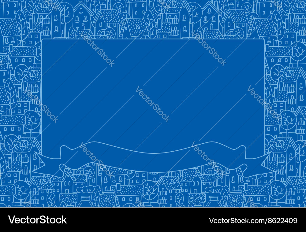 Frame with city pattern vector image