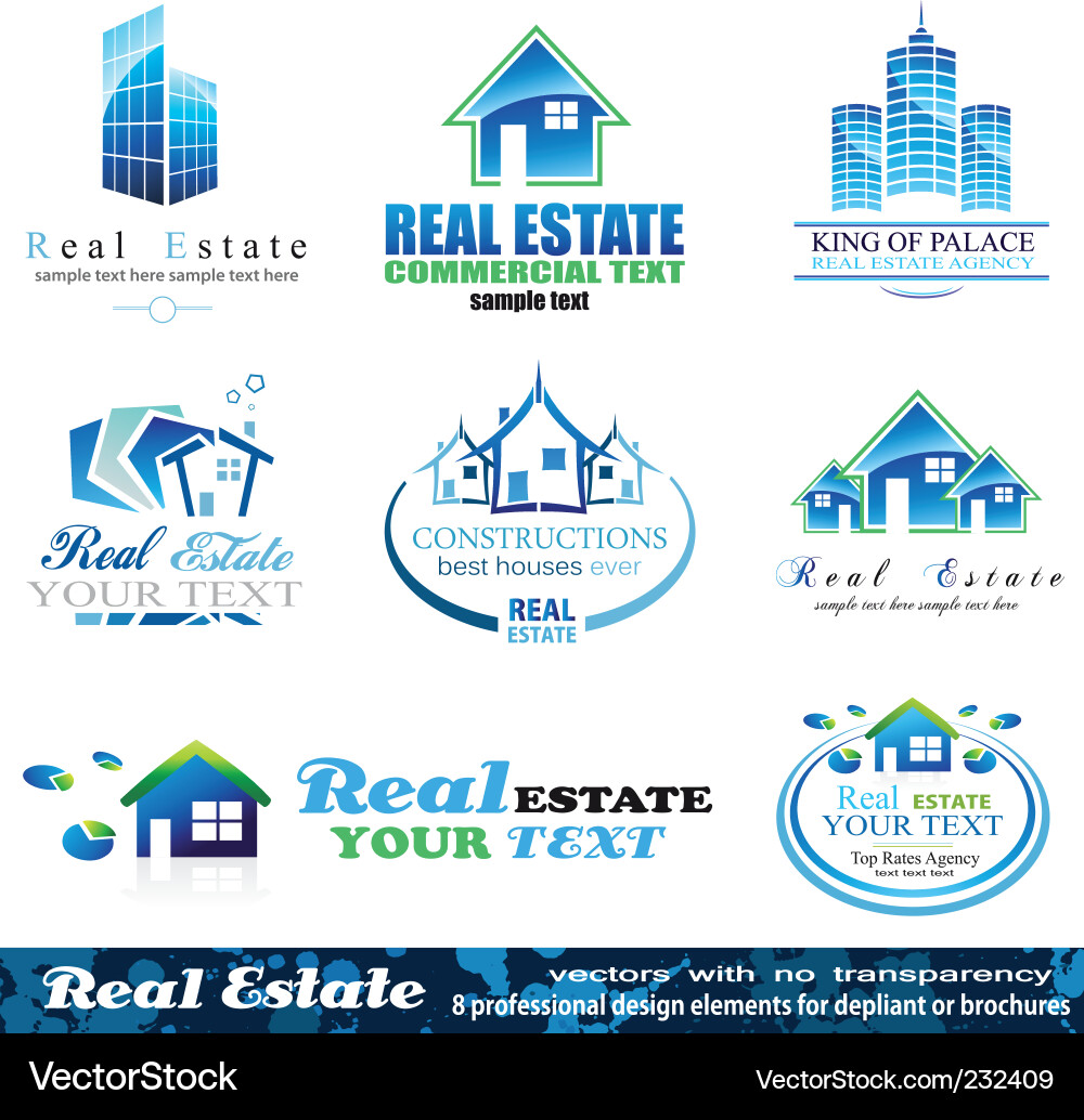 Immobilien Icons & Elemente Vektorbild