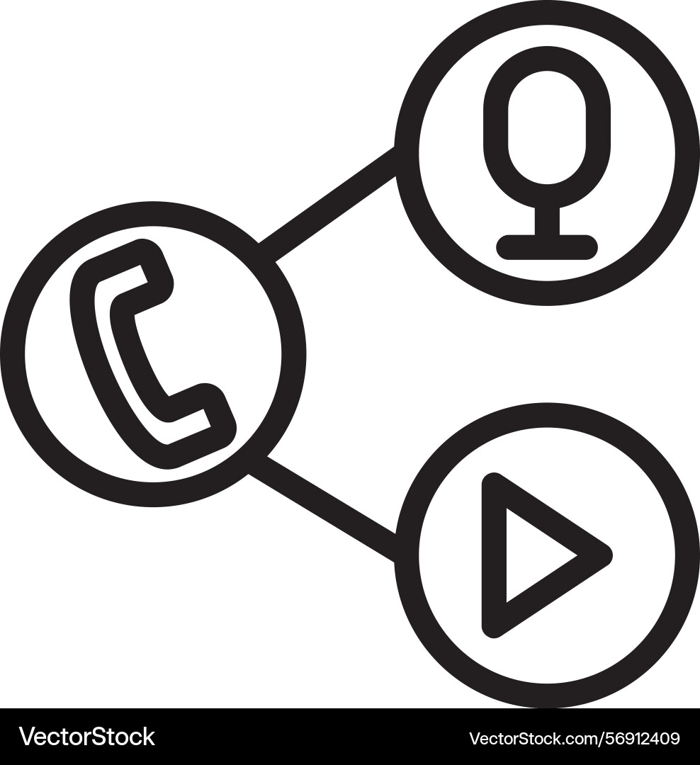 Interactive voice menu linear style icon design vector image
