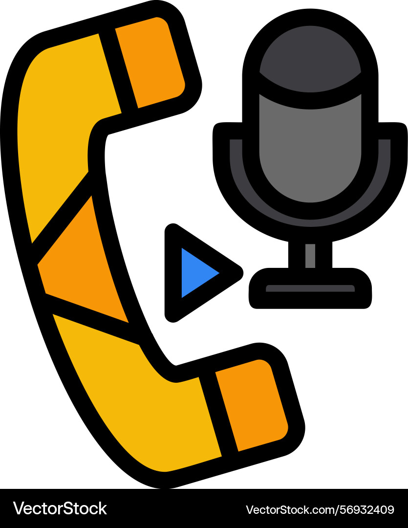 Ivr interactive voice response line filled style vector image