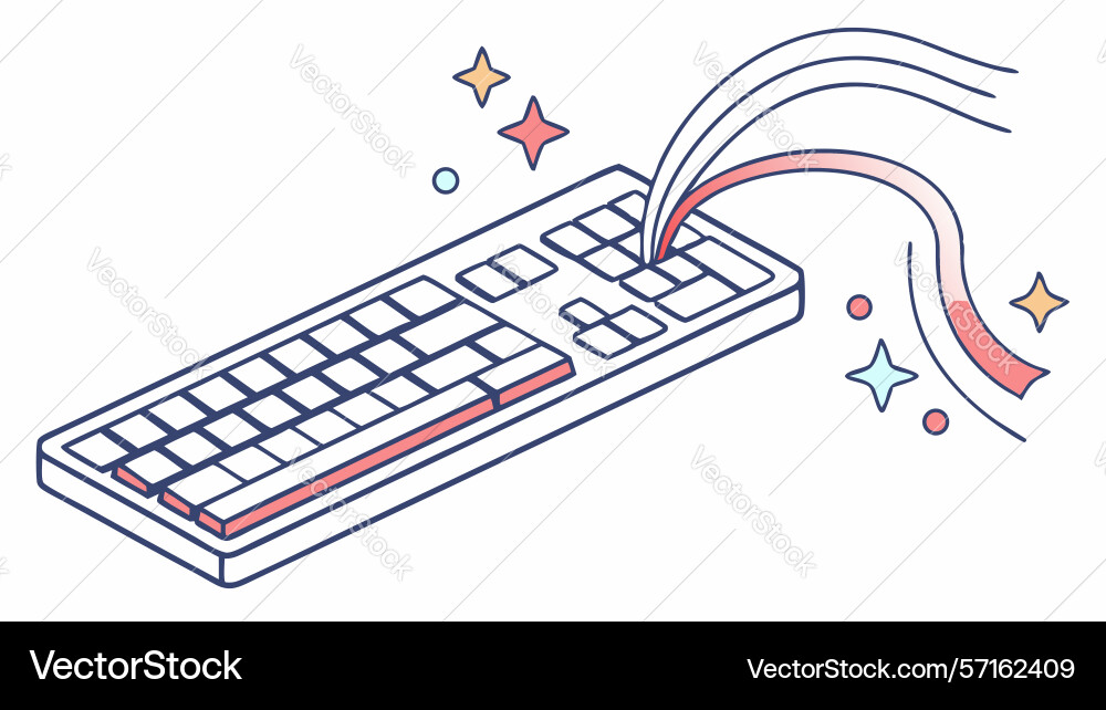 Keyboard with glowing keys digital interface vector image