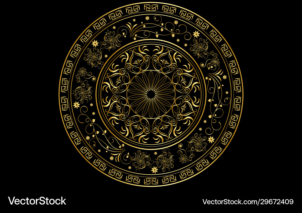 Kreis Muster Blütenblume Mandala mit Gold Kreis Muster Blütenblume Mandala mit Gold vektorbild