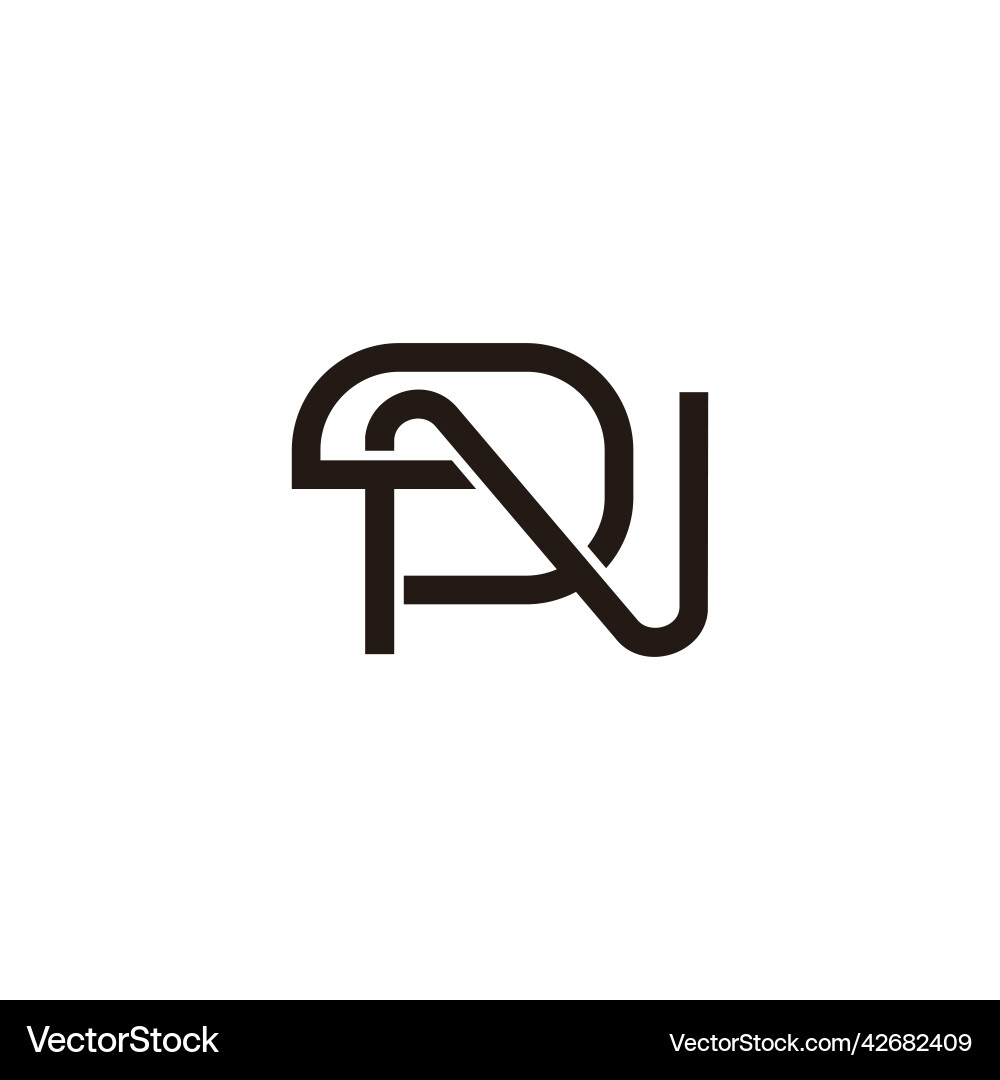 Letter rn simple linked overlapping line logo Letter rn simple linked overlapping line logo vector image