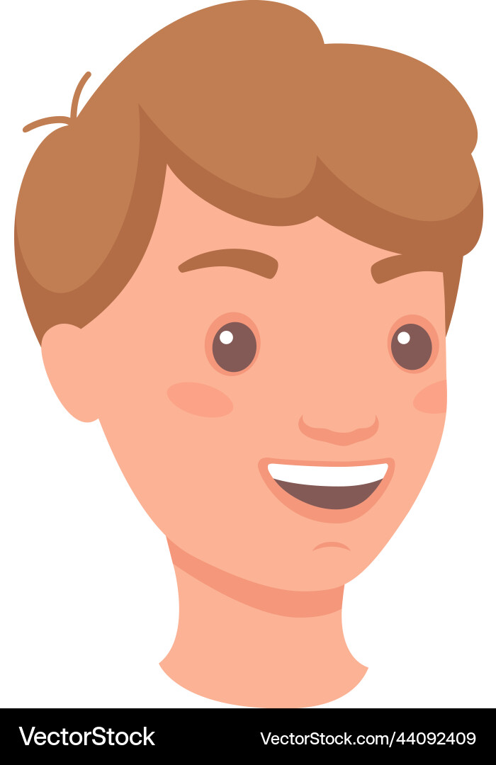 Man head showing happy face expression and emotion Man head showing happy face expression and emotion vector image