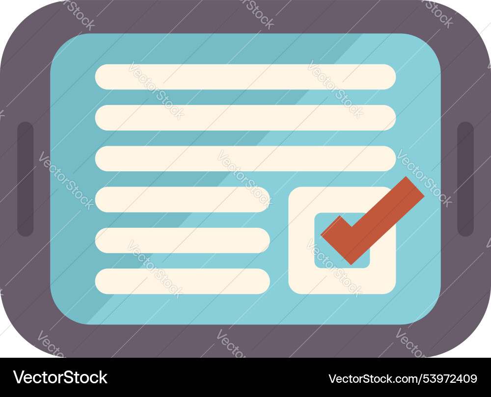 Mobile phone displaying checklist for managing Mobile phone displaying checklist for managing vector image