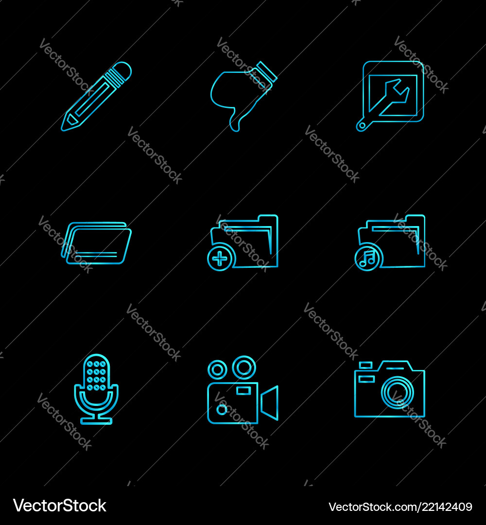 Multimedia camera user interface folders vector image