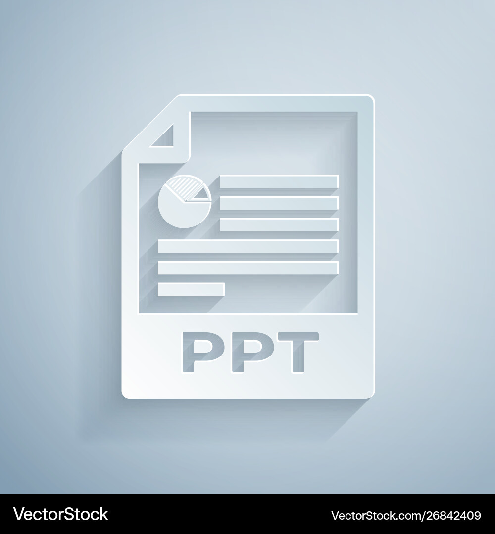 Paper cut ppt file document download button Paper cut ppt file document download button vector image