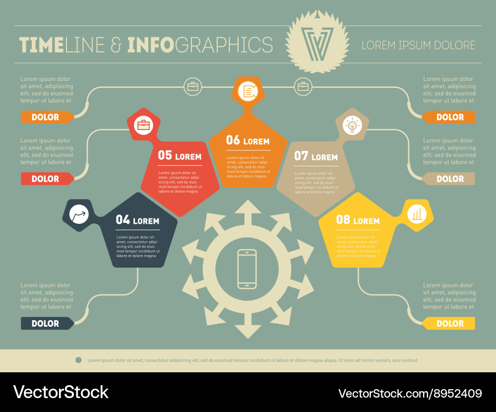 Part of the report with logo and icons set Vector Image