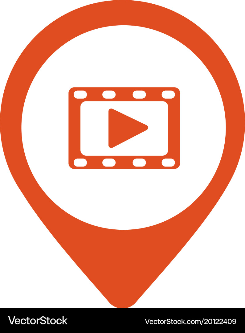 Play video red square pointer web icon vector image