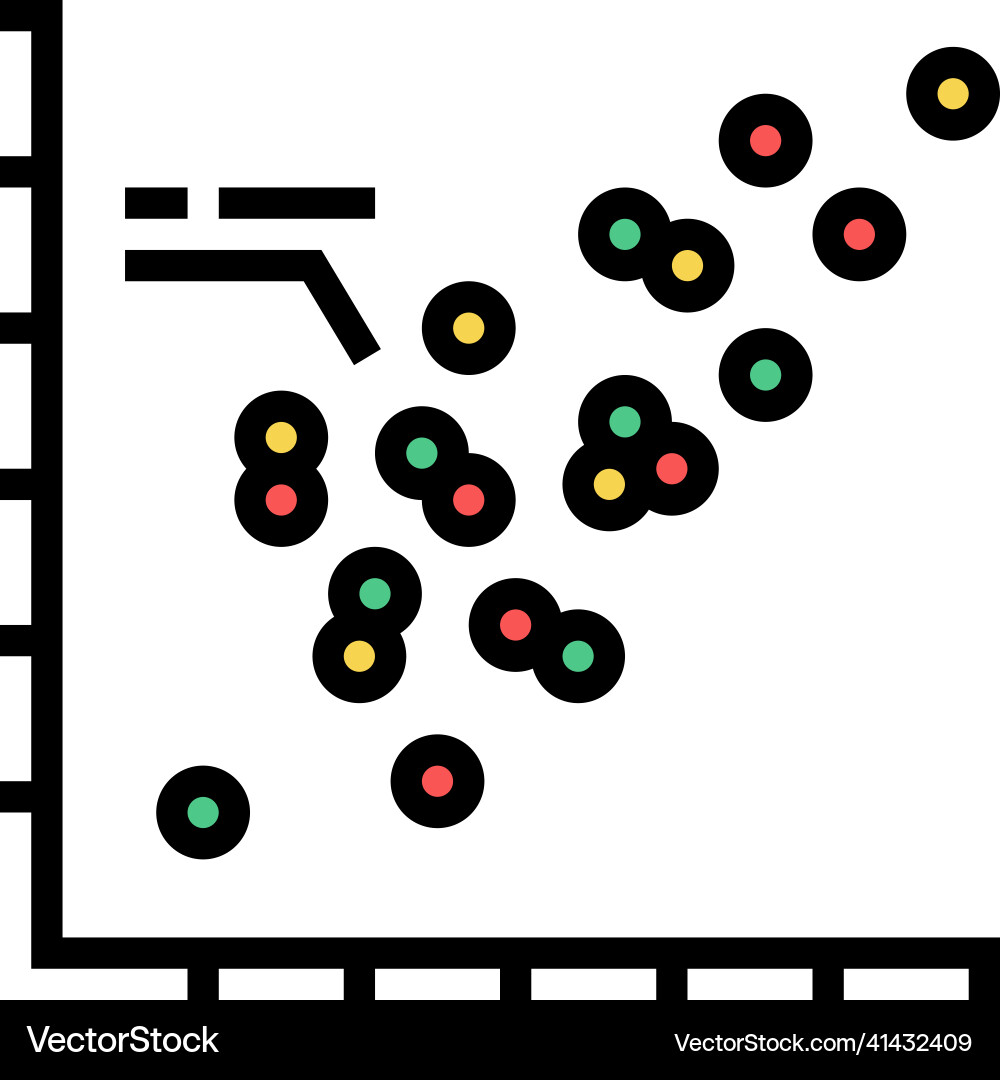 Scatter plots color icon Vector Image
