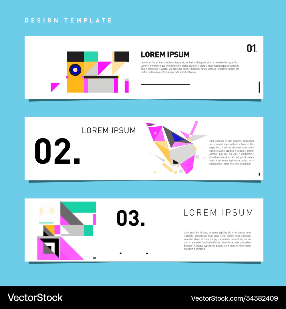 Set abstract banner web design template retro Set abstract banner web design template retro Vector Image