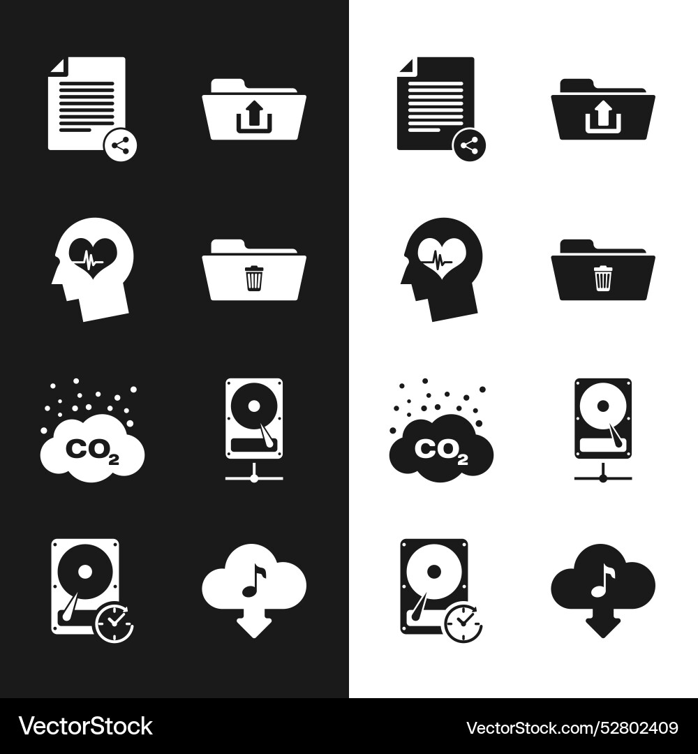 Set delete folder head with heartbeat share file Set delete folder head with heartbeat share file vector image
