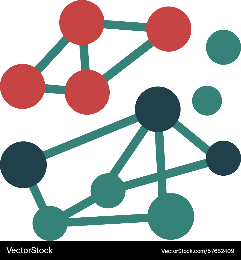Swarm intelligence glyph multi color icon Vector Image