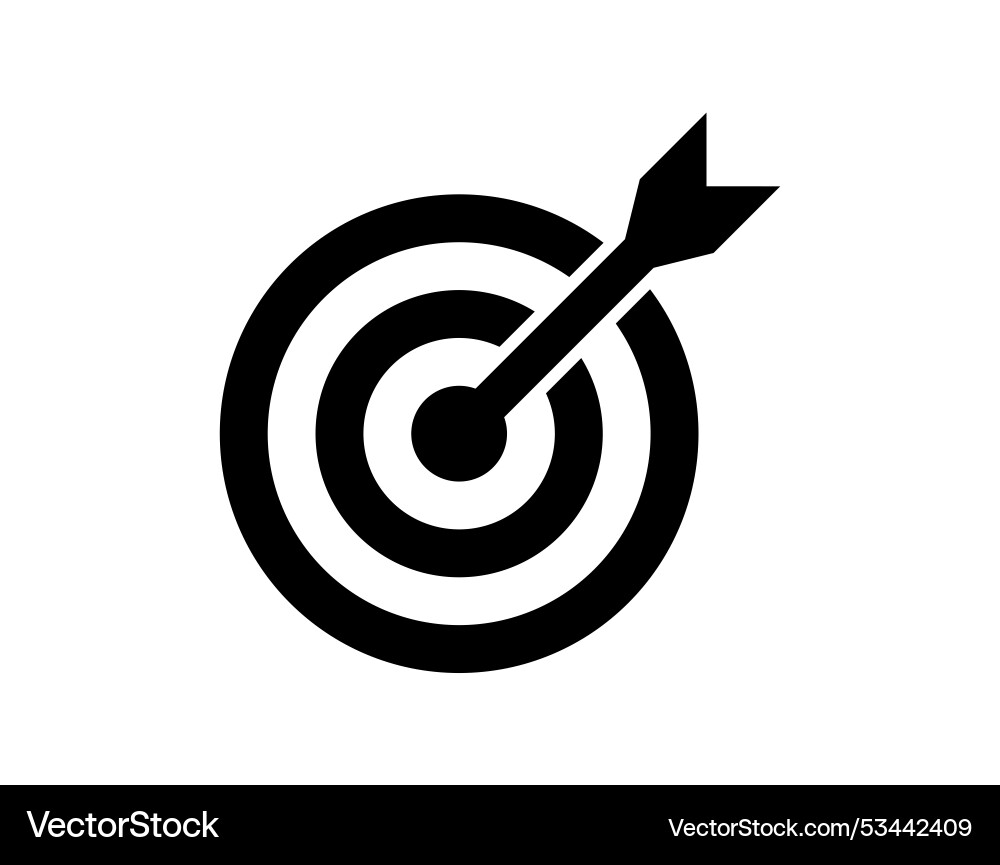 Target icon with arrow dart business vector image