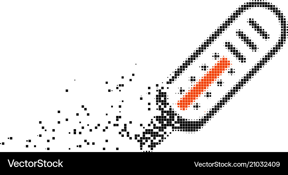 Thermometer dissolved pixel icon Thermometer dissolved pixel icon Vector Image