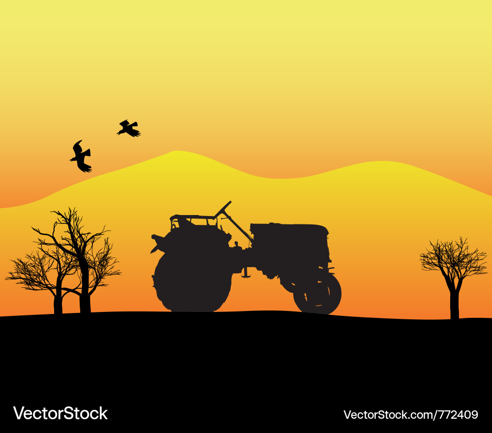 Traktor Silhouette Vektorbild