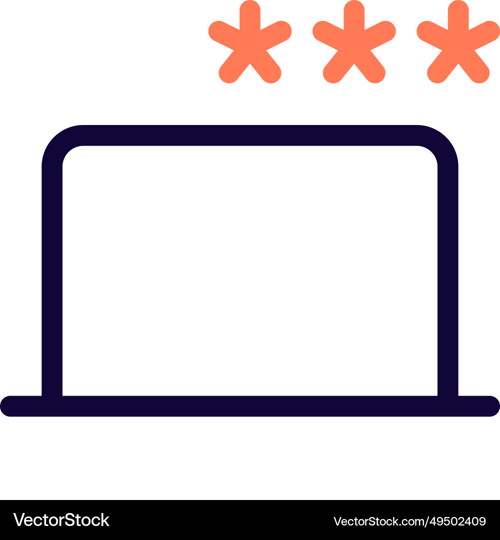 Utilizing password to prevent unauthorized access Vector Image