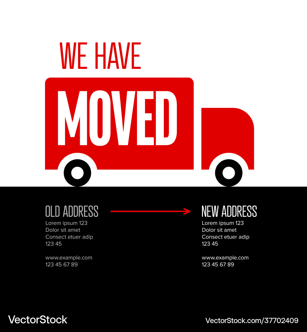 We are moving minimalistic flyer template We are moving minimalistic flyer template vector image