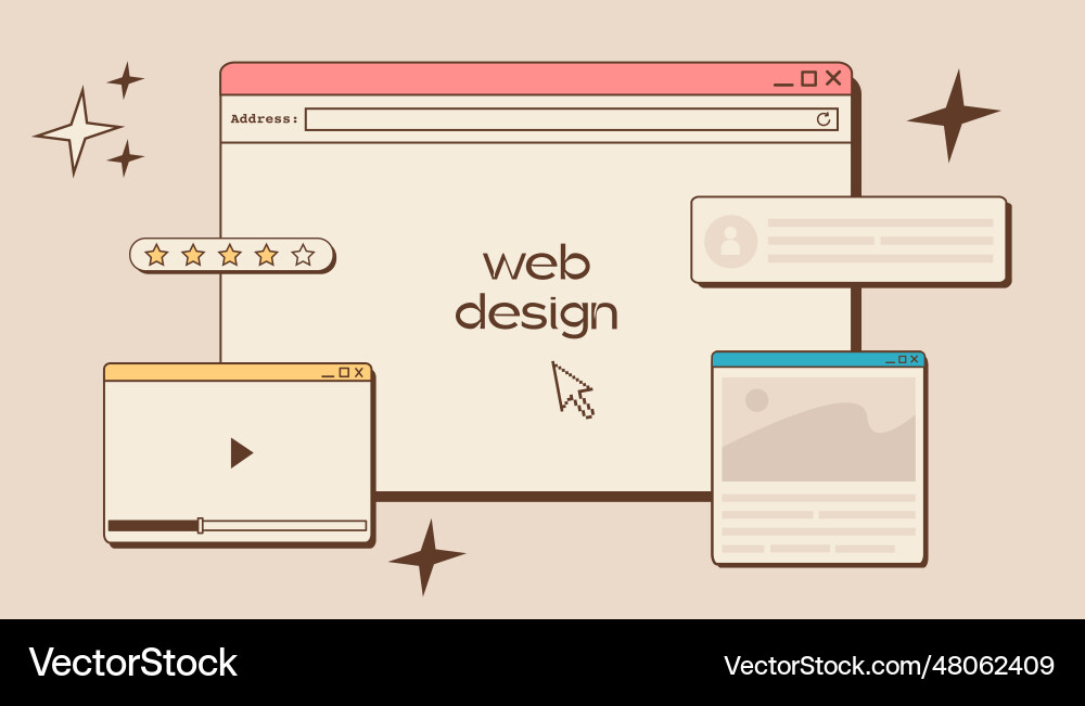 Web ui ux design concept banner Web ui ux design concept banner vector image