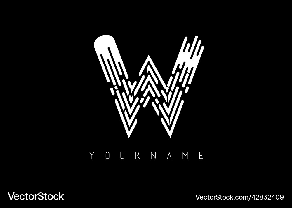 Weiß w Buchstaben Logo Konzept kreativ minimal Weiß w Buchstaben Logo Konzept kreativ minimal vektorbild