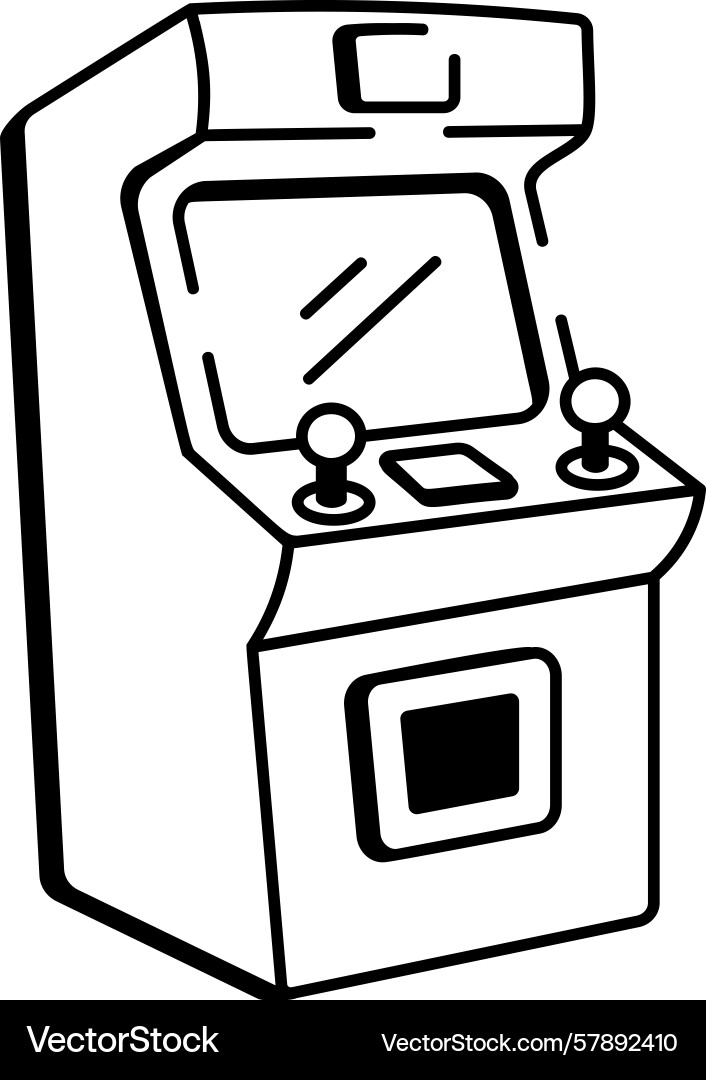A drawing style icon representing arcade machine Vector Image