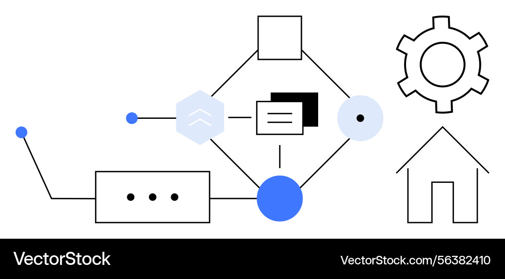 Abstract network system with connections data Abstract network system with connections data vector image
