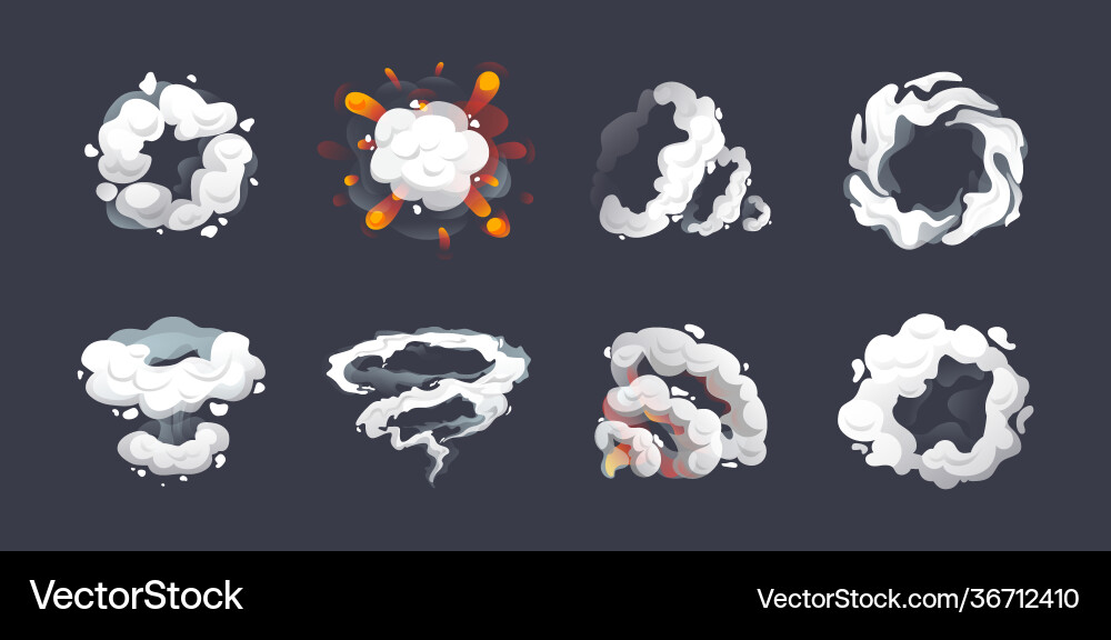 Animation for game comic explosion effect frames Animation for game comic explosion effect frames vector image