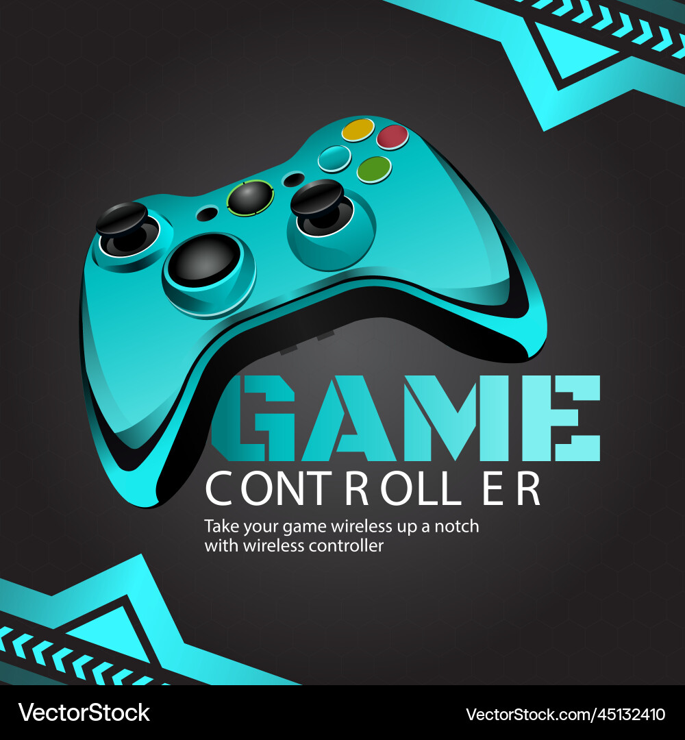 Banner design of game controller vector image