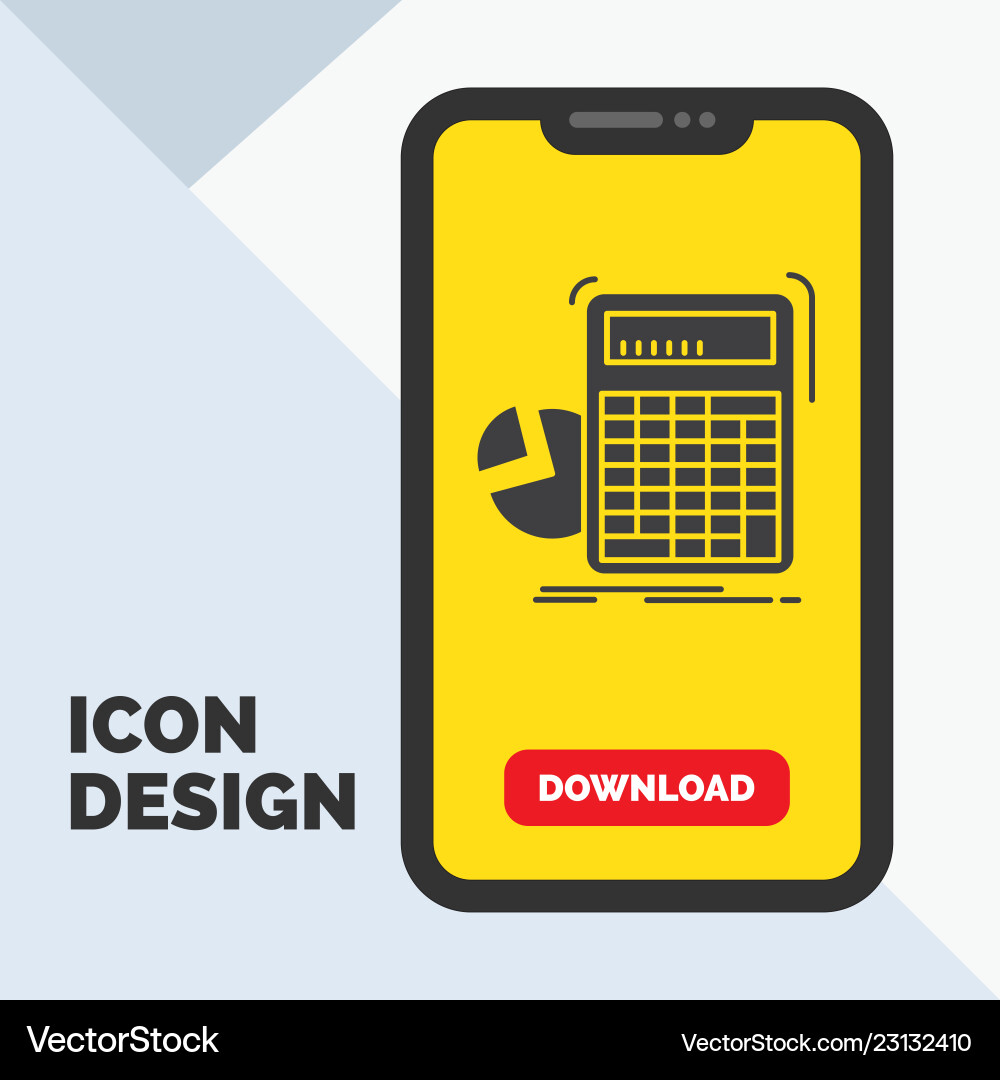 Calculator calculation math progress graph glyph Calculator calculation math progress graph glyph vector image